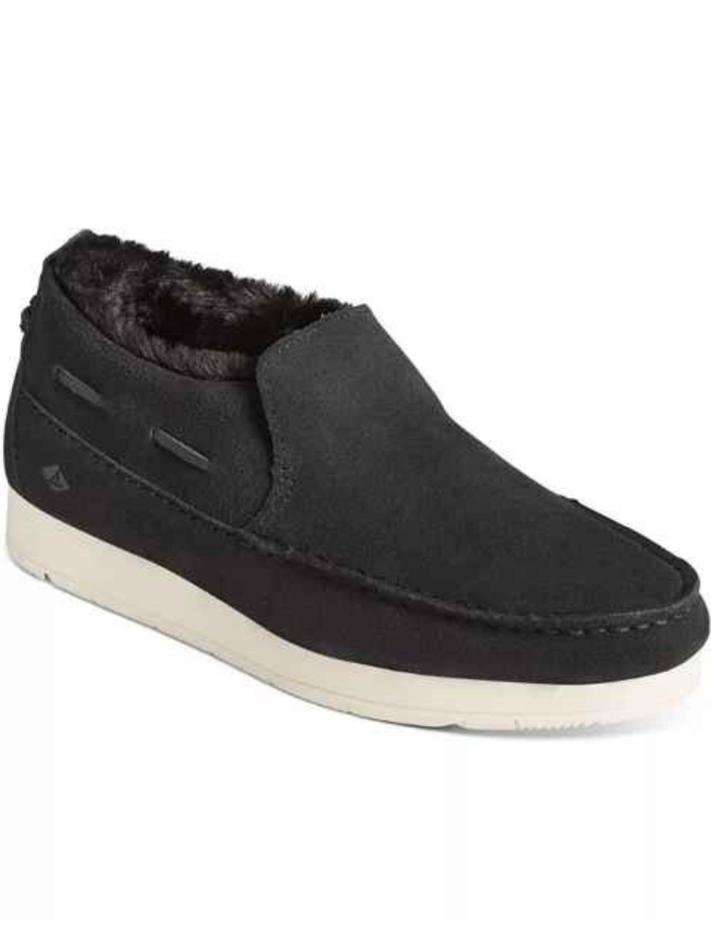 Brand new Sperry fake fur lined suede leather slip on shoes